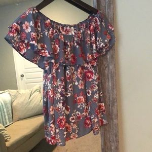 Off the Shoulder Floral Blouse